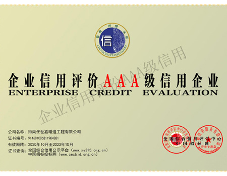 企业信用评份AAA级信用